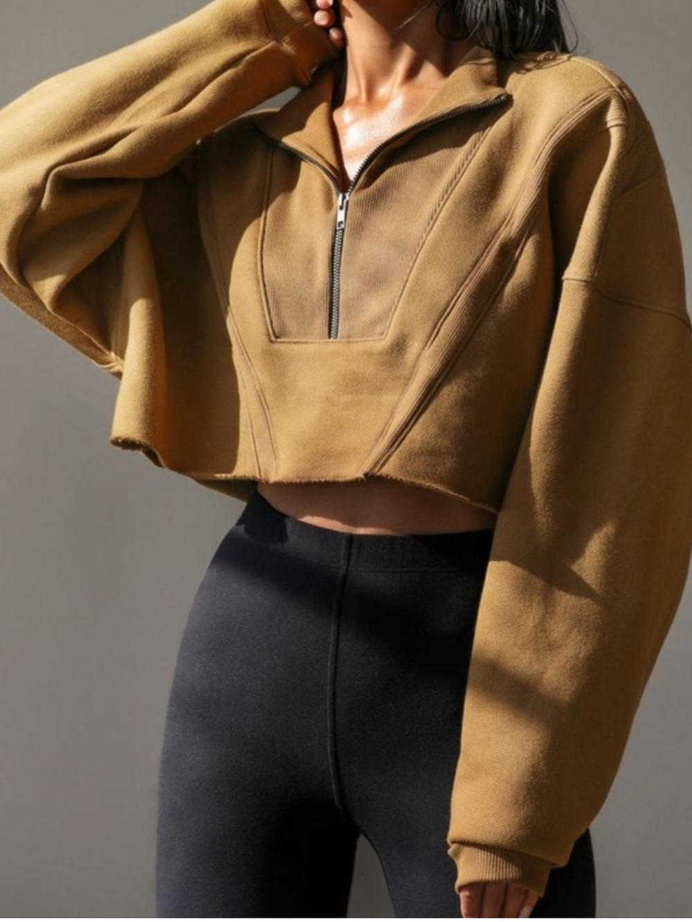 Joah Brown | Half Zip Crop Sweatshirt Size: S/M